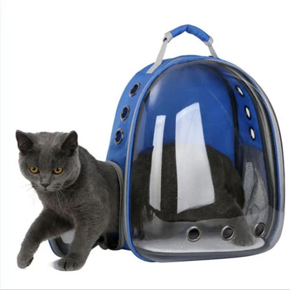 New Pet Backpack Portable Outing Backpack Cat Bag Transparent Large Capacity Dog